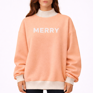 Sweat-shirt pour femme, mode, col montant, surdimensionné, avec badge à sequins sur le devant, tissu doux, coupe ample, décontracté, streetwear d'hiver, pull-over - Product Image 6