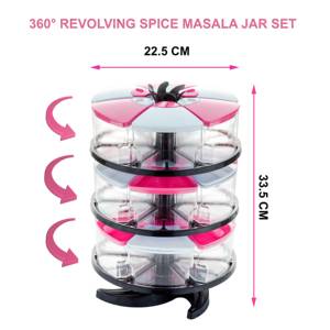 Estante Giratorio Multifuncional para Especias de Cocina con 12 Frascos de Vidrio para Almacenar Diversos Condimentos - Product Image 3