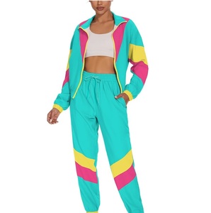 2026 Coated Canvas Patchwork Windbreaker Tracksuit Streetwear <b>Vintage</b> High Quality Outdoor Zipper <b>Nylon</b> Jacket Set Breathable - Product Image 6