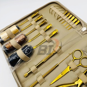 Juego de Pinzas para Extensiones de Cabello, Acero Inoxidable, Dorado, Plasma, Estuche de Cuero Beige, Pinza para Microperlas, Logotipo Personalizado, Herramientas de Peinado - Product Image 4