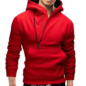 Sweat à capuche pour homme en coton/polyester avec logo personnalisé - Vêtements de sport d'hiver en tissu crocheté, coupe ample - Product Image 5