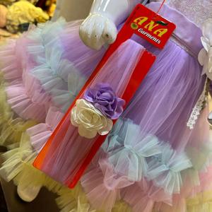 2024 nouvelle robe de fée en Satin pour filles avec bandeau motif floral robe de soirée pour enfants groupe d'âge enfants pour la saison de printemps - Product Image 4