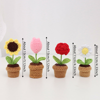 Bunga aster pot rajut bunga aster buatan, untuk rumah kantor dekorasi Desktop, hadiah untuk teman guru