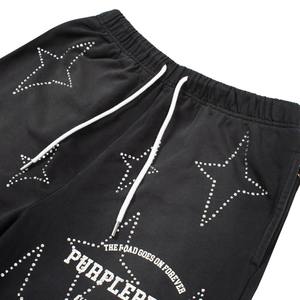 Pantalones cortos de gimnasio para hombre 250GSM OEM al por mayor, pantalones cortos informales sólidos de secado rápido con bolsillos con cordón, diseño de diamantes de imitación respetuosos con el medio ambiente - Product Image 4