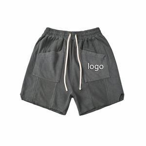 Shorts décontractés en toile pour hommes, séchage rapide, 100 % coton, taille élastique vintage, style mi-taille, streetwear, anti-plis, directement de l'usine - Product Image 4