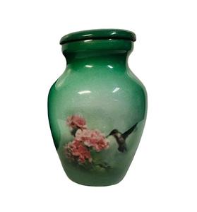 Fournitures funéraires Urne souvenir en métal Colibri imprimée pour cendres Urne souvenir de grande qualité - Product Image 1