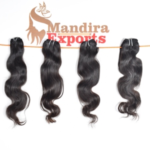 Paquets vierges crus cuticule aligné tissage cheveux humains couleur naturelle Bodywave 100% cheveux humains indiens Temple non transformés - Product Image 5