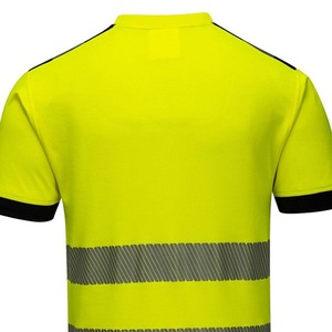 Vêtements de travail haute visibilité unisexe classique personnalisé 100% T-shirt en polyester manches courtes matériau réfléchissant respirant grande taille personnalisé - Product Image 4