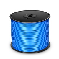 Cat6 F/UTP kabel Ethernet massal, PVC/LSZH, biru, 1000ft (305m), 23AWG kawat tembaga polos murni, 550MHz, kabel LAN berpelindung dengan gulungan