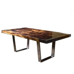 Table à manger indonésienne de haute qualité pour 8 personnes en bois de teck congelé en résine et pied en métal pour la vente sur le marché - Product Image 2