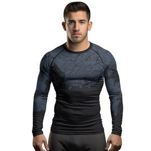 Camiseta de Compresión de Manga Larga para Hombre, 120g, Transpirable, Talla Grande, con Logotipo Personalizado, Impresión Digital, Tejido de Poliéster/Nailon - Product Image 3