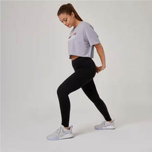 Camiseta corta de Fitness para mujer de alta calidad, camiseta de entrenamiento de gimnasio de tela elástica para ropa activa, Camiseta corta de Fitness para mujer a la moda - Product Image 6