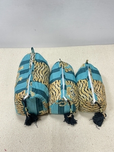 Lot de 3 sacs de luxe en coton indien matelassé écologique avec fermeture à glissière pour maquillage de voyage - Product Image 3