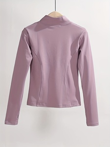 Women Jacket High Quality <b>Control</b> Spandex Polyester Comfortable Windbreaker Long Sleeve Zip up Gym Fitness Training Yoga Jacket - Product Image 2