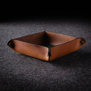 ถาดใส่ของตกแต่งหนังแท้หรูหราอุปกรณ์จัดระเบียบโต๊ะเครื่องประดับที่เก็บของเจ้าของ catchall LTR-0051 - Product Image 5