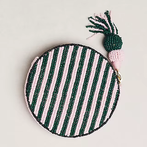 Petit Portefeuille Fait Main avec Fermeture Perlée, Porte-Monnaie Mignon pour Femmes et Enfants, Décoré de Fleurs, Fabrication Artisanale - Product Image 1