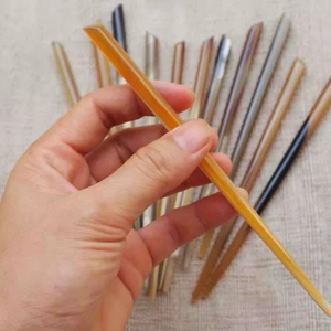 ปิ่นปักผมรูปเขาควายขัดเงาสำหรับผู้หญิงทำจากเขาวัวอุปกรณ์เสริมจากธรรมชาติ - Product Image 1