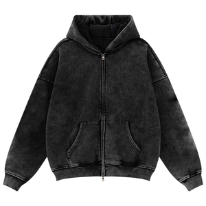 เสื้อฮู้ดผ้าคอตตอน100% พิมพ์ลายออกแบบได้ตามต้องการสไตล์วินเทจฟอกสีกรด - Product Image 1