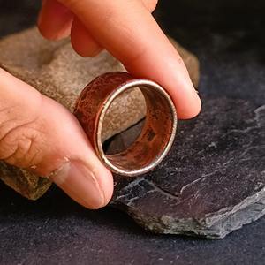 Bague en cuivre massif, finition martelée, bague en cuivre artisanale, bague pour la santé, cuivre pur, bague 100% cuivre pur - Product Image 2