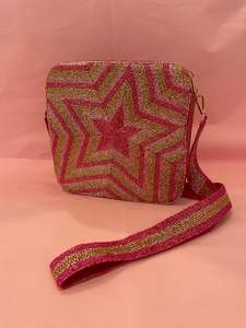 Handmade Patterned Beaded <b>Purse</b> with <b>Long</b> Strap - Product Image 1