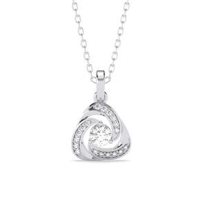 Pendentif Solitaire Bianca en Argent, Or, Or Rose, Platine, Rhodium Plaqué, Géométrique, Diamant, Zircon, Perle, Tendance, pour Fiançailles - Product Image 1