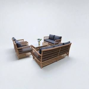 PRSF- 054 RDS - Ensemble de canapés en poly rotin de 6 places - Hôtel/Villa/Gîte - Product Image 4