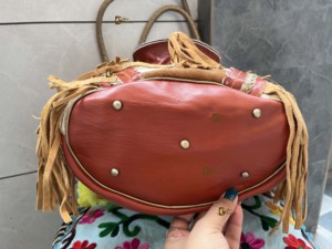 Bolso de mano con flecos de piel de vaca para mujer, elegante bolso de cuero genuino con cierre de cremallera para usos múltiples - Product Image 4