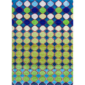 Alfombra Manchaha de Lana y Seda de Bambú, Tejida a Mano, Color Marfil, 10 mm de Grosor, Patrón Geométrico Abstracto, para el Hogar, Pasillo, Modelo Rectangular-Les-1474 - Product Image 1