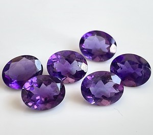 Améthyste naturelle ovale 10x14mm coupe à facettes-améthyste violette en vrac de qualité supérieure - Product Image 3