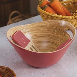 Bol à salade en bambou filé Vaisselle naturelle Décor de présentation de repas attrayant Produits vietnamiens en gros écologiques - Product Image 5