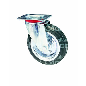 Rueda de goma Art. 80 bridas de acero placa giratoria - Product Image 1