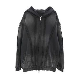 Sudaderas con capucha para hombre, jersey liso de manga larga de retazos con serigrafía lavada de algodón, Sudadera con capucha de diseñador desgastada - Product Image 1