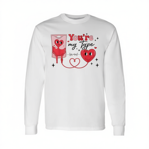 Camiseta de Manga Larga con Diseño Médico para Enfermeras, Banco de Sangre 'Eres Mi Tipo', para Promociones de San Valentín - Product Image 2