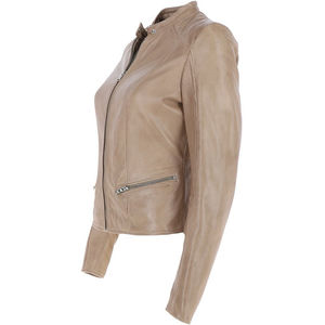 Chaquetas de cuero genuino tejidas para mujer, elegantes, al por mayor, OEM, personalizadas, transpirables, para motociclistas - Product Image 2