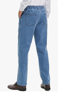 Women's High Waist Straight Fit Breathable 100% Cotton Winter Jeans with Zipper and Button - Product Image 4