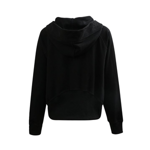 Sweat à capuche noir à demi-fermeture éclair pour femme avec design personnalisé motif imprimé décontracté confortable BD - Product Image 2