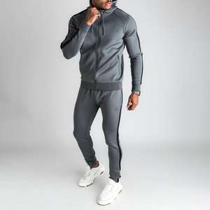 Charmant survêtement personnalisé fabricant sport grande taille cordon de serrage taille joggers hommes avec fermeture éclair acide lavage Zip automne survêtement - Product Image 3