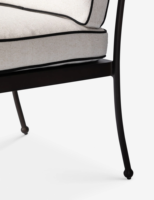 Chaise de salle à manger d'extérieur moderne et durable, structure en acier inoxydable 304, mousse à haute résilience à séchage rapide, tissu imperméable, fauteuil de patio