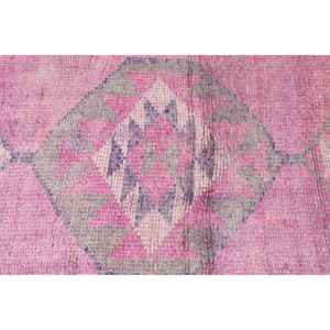 Alfombra Turca de Pasillo 2.9x12.1 pies (87x368 cm), Alfombra Vintage con Borde Rosa - Product Image 5