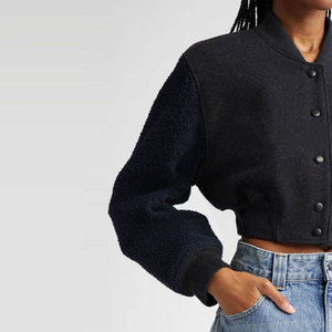 Ropa informal, chaqueta universitaria corta fabricada en varios colores para mujer/chaqueta universitaria corta con bolsillo personalizado de 2 lados para mujer - Product Image 4