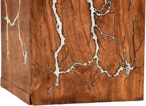 Moon Star Lichtenberg Urne de crémation en résine antique fabriquée à la main pour adultes Crémation pour cendres Résine en bois Ronde Funérailles pour cendres - Product Image 4