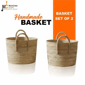 Ensemble de 2 paniers en fibre de coco artisanale - Product Image 1