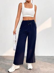 2024 Ladies High Quality Cotton <b>Fleece</b> <b>Trousers</b> XL High Waist Wide Leg Print New Collection Sports Pants Casual Loose Fit Summer - Product Image 5