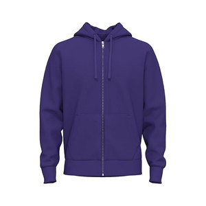 Sweat à capuche grand et grand couleur unie fermeture éclair confortable élégant décontracté à manches longues vêtements d'extérieur fermeture éclair qualité coton polaire à capuche - Product Image 4