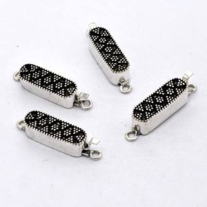 Fermoir de boîte multi-brins 32X8MM 1 brin cuivre oxydé et argent oxydé plaqué or 18 carats fermoir de bijoux en or 18 carats B220 - Product Image 3