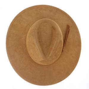 Sombrero Fedora Caqui de 9.5cm, Elegante Sombrero de Ala Ancha de Gamuza para Hombre y Mujer, para Viajes, Negocios, Fiestas, Venta al por Mayor, Sombrero Panamá - Product Image 6