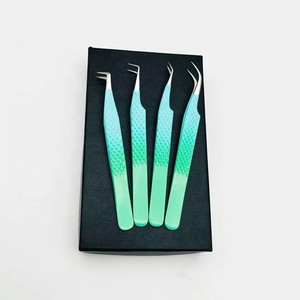 Pince à épiler professionnelle Abonnie en acier inoxydable pour extensions de cils, avec grip en fibre, étiquette privée, 75 45 90 degrés, durable et confortable - Product Image 5