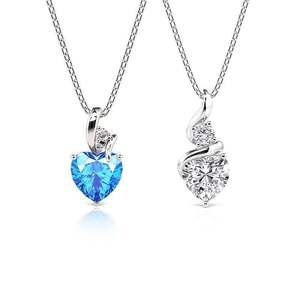 Jeulia Custom Classic Heart <b>Necklace</b> Set in <b>Sterling</b> <b>Silver</b> with Zircon Crystal <b>Pearl</b> - Product Image 1