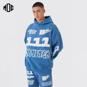 OEM personnalisé 3d Puff imprimé sweats à capuche surdimensionnés Logo personnalisé épais 500GSM pullover sweats à capuche hommes goutte épaule 100% coton - Product Image 1