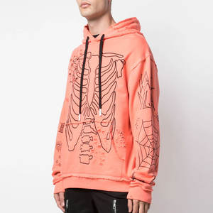 Sudadera con capucha desgastada de secado rápido para hombre Ropa de calle única en 3D Logotipo impreso personalizado Bordado Invierno Poliéster/Algodón Fleece Liso teñido - Product Image 3